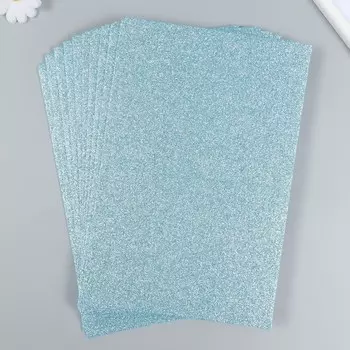 Фетр глиттерный 20х30 см 2 мм, голубой