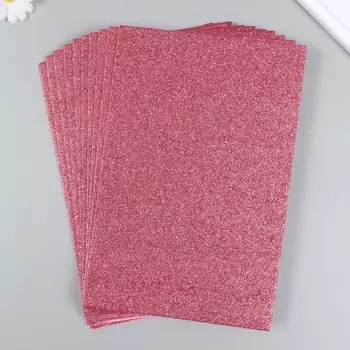 Фетр глиттерный 20х30 см 2 мм, красно-розовый