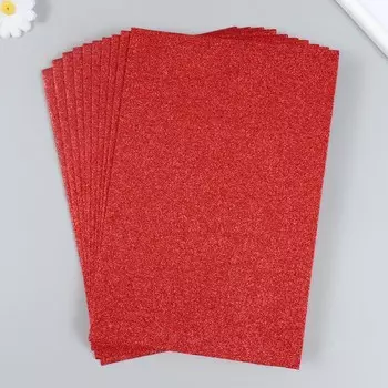 Фетр глиттерный 20х30 см 2 мм, красный