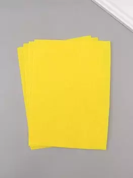 Фетр мягкий 1.5 мм "Жёлтый" набор 4 листа 15х20 см