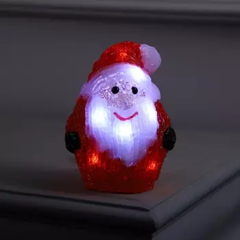 Фигура акрил. «Дед Мороз» 15 см, 10LED, AAx2 (не в компл.), свечение белое