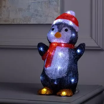 Фигура акриловая «Пингвин» 30 см, 40 LED, 220 В, свечение белое