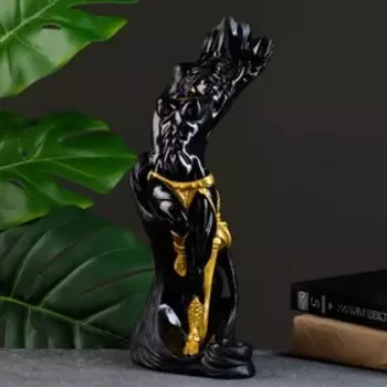 Фигура "Амазонка" черный лак, 17х33х15см