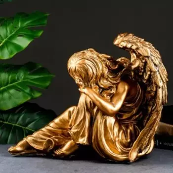 Фигура "Ангел девушка сидя" большая, бронза 27х43х37см