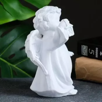 Фигурка полистоун «Ангел с фонариком», белый, 71015 см