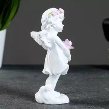 Фигурка гипс «Ангел с розой», акрил, 4612 см