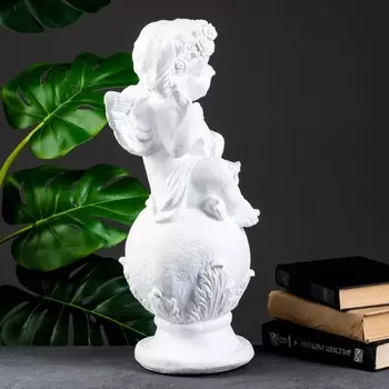 Фигурка гипс «Ангел со скрипкой улыбчивый», белый, 262146 см