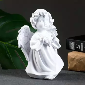 Фигурка полистоун «Ангелочек со звездочкой», белый, 11815 см