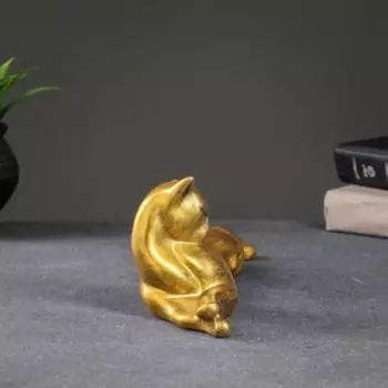 Фигура "Багира лежит" золото, 28х8х11см