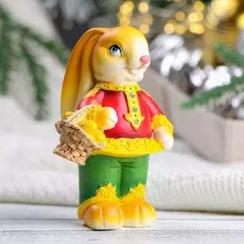 Фигура "Богатырь заяц" рыжий, 6х7х11,5см