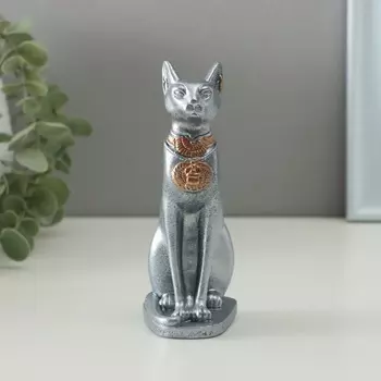 Фигура "Богиня Бастет" цвет серебро, 12см