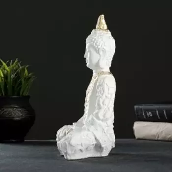 Фигурка гипс «Будда малый», 16923 см, бело-золотая