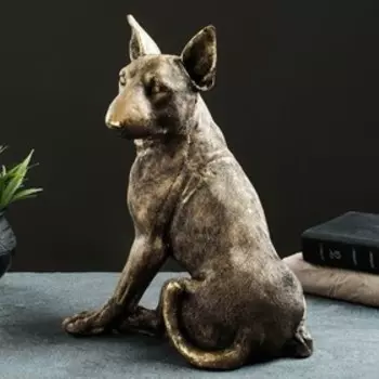 Фигура "Бультерьер" 33,2х22х19 см, бронза с позолотой