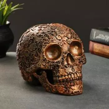 Фигура "Череп резной" бронза, 25см