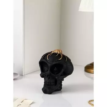 Фигура "Череп с пауком", полистоун, 20 см, Иран