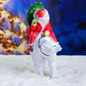 Фигура "Дед мороз на медведе" 47х46х20см