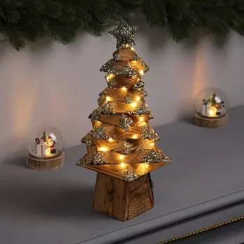 Фигура деревянная «Ёлочка», 3317х17 см, 50 LED, батарейки AAx2 (не в комплекте), свечение теплое белое