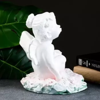 Фигура "Девочка ангел сидячая в розах" 20см цветная