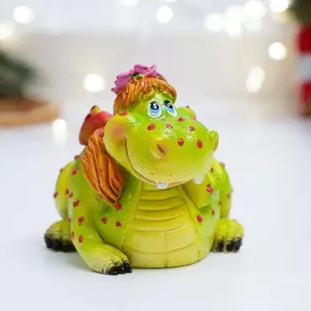 Фигура "Девочка-дракоша" зеленая, 7,5х6х6см