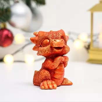 Фигура "Дракон Сома" красная с золотым, 7х6х7см