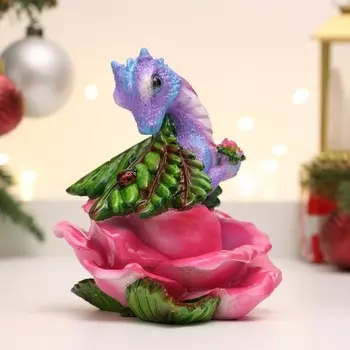Фигура "Дракон в цветке" 11,5х10х10,5см