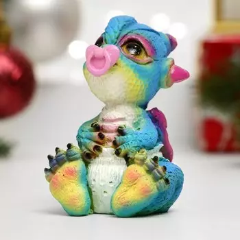 Фигура "Дракончик с пустышкой" синяя, 5,5х4х6см