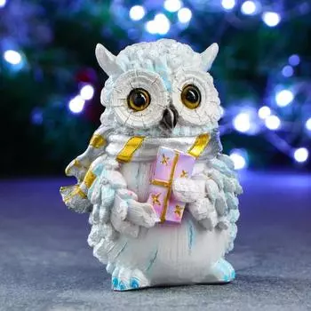 Фигура "Филин с подарком" 12х10х13см