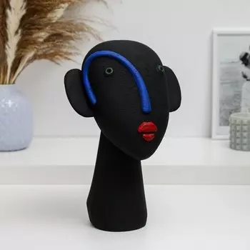 Фигура "Гельвеция" черная с синим, 26см