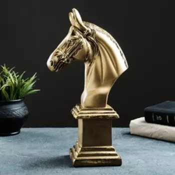 Фигура "Голова лошади" 32х10х17 см, бронза с позолотой
