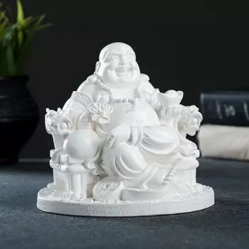 Фигура "Хотей в кресле" белый 12х12,5х14см