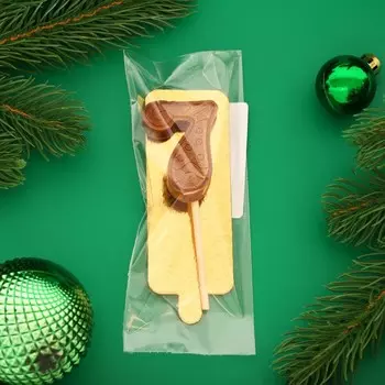 Фигура из молочного шоколада "Цифра веселая "7", 5 см, на палочке для торта, 10 г