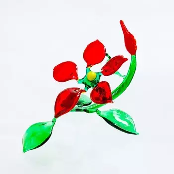 Фигура из стекла "Цветок" 6х14х9см, МИКС