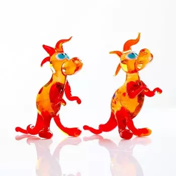 Фигура из стекла "Дракоша" 7х8х4см, МИКС