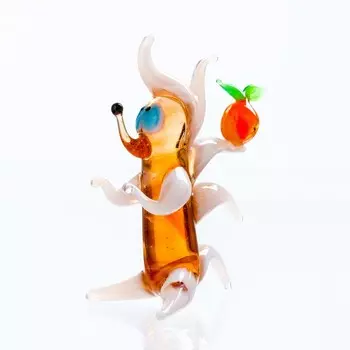 Фигура из стекла "Ежик с яблоком" 6,5х4х3см МИКС