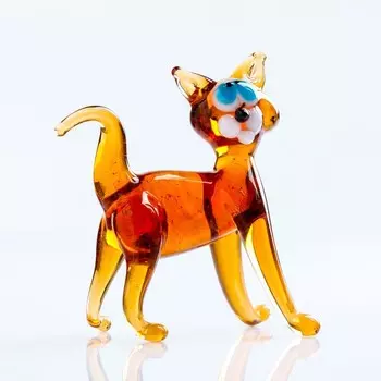 Фигура из стекла "Котя" 3,5х7х3,5см
