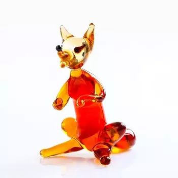 Фигура из стекла "Лисенок" 6,5х5х4,5см