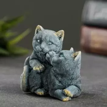 Фигурка гипс «Кошачья дружба», серо-голубой, 95.57 см