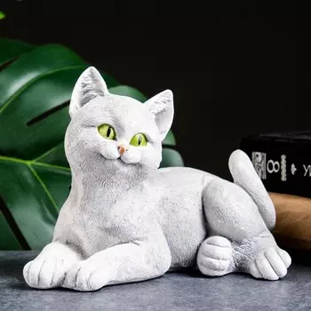 Фигурка гипс «Кошечка лежит», белая, 181313 см