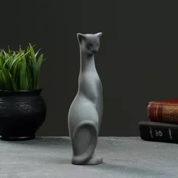 Фигурка керамика «Кошка Багира наклоненная», серо-чёрный, 4520 см