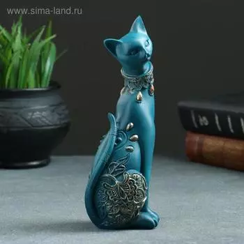 Фигурка полистоун «Кошка», синяя, 208 см