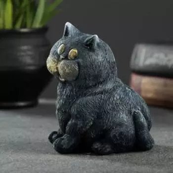 Фигурка гипс «Кот сидит», серо-голубой, 10911 см