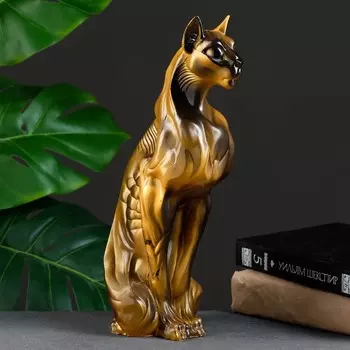 Фигура "Кот Воин №1" золото 19х9х30см