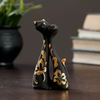 Фигура "Коты влюбленные" черные 3х6х11см