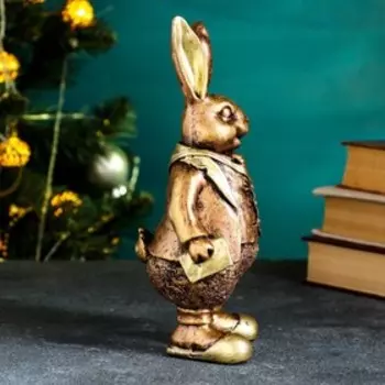 Фигура "Кролик джентельмен с книжкой" бронза, 22х11см