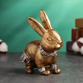 Фигура "Кролик с часами" бронза, 15см