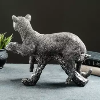 Фигура "Леопард на коряге" 28х34х12,5 см, сталь