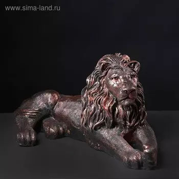 Фигура "Лев лежачий" правый, медь 60х25х33см