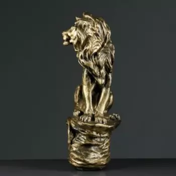 Фигура "Лев на камне" бронза 25х17х41см