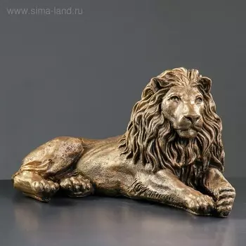 Фигура гипс «Лев на отдыхе», под бронзу, 653532 см