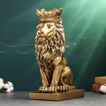 Фигура "Лев с короной" 36х22х16см, бронза